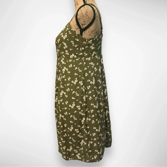 ARIZONA JEAN COMPANY 90's Green Floral Spaghetti Strap Mini Dress Large | EUC - Picture 4 of 7